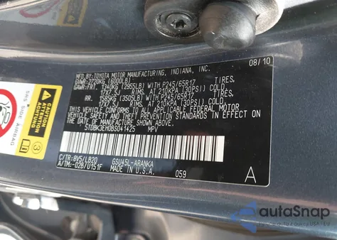 2011 Toyota Highlander Base V6/Se V6 from USA, damaged, VIN 5TDBK3EH0BS041425